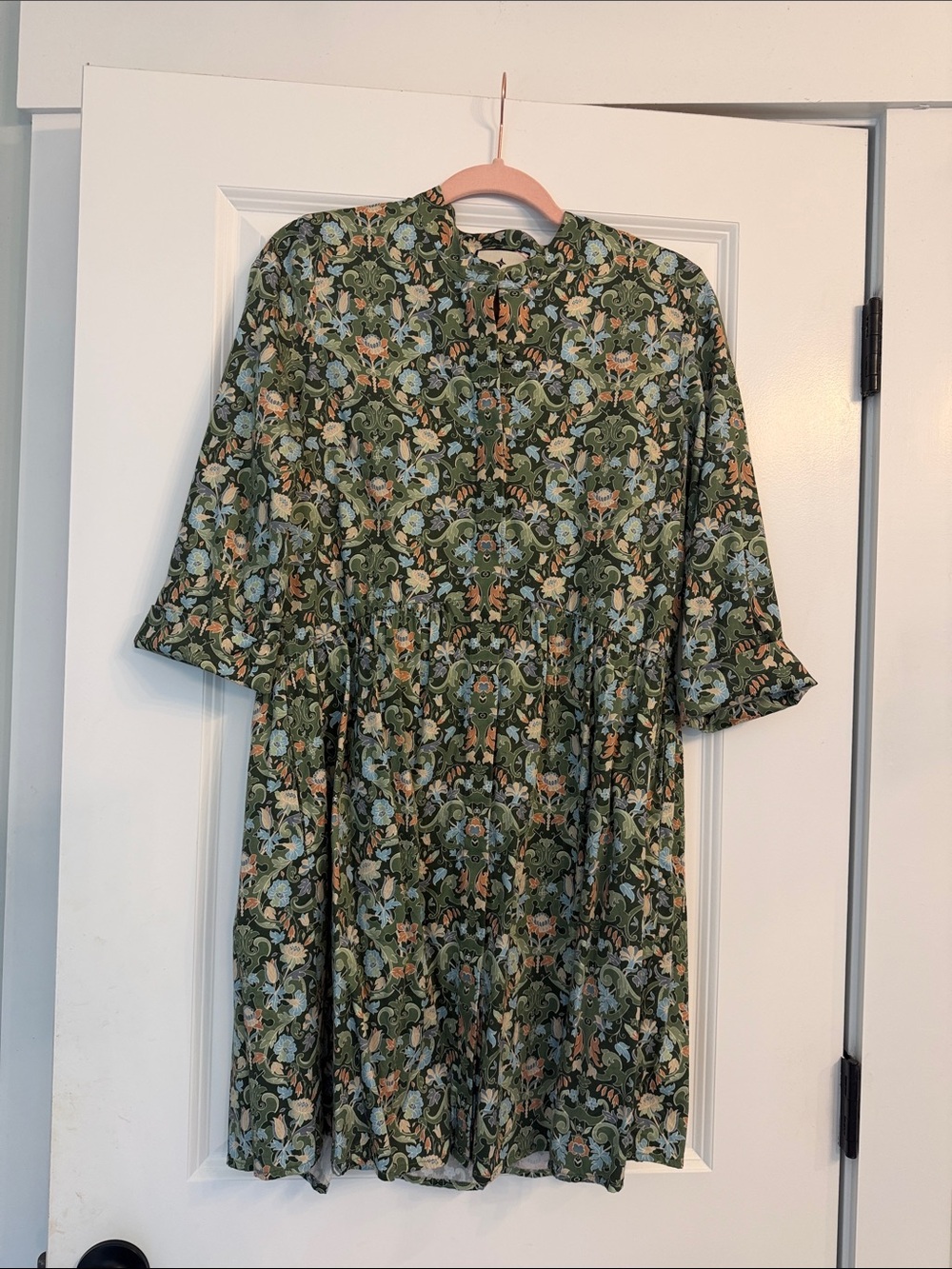 Tuckernuck Olive Green Floral Midi Dress